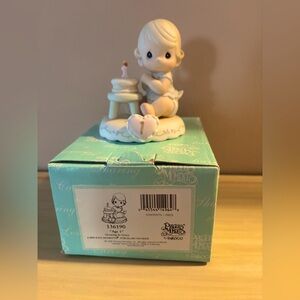 Precious Moments 1st birthday excellent condition displayed in curio has box